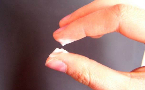 After changing a tampon licking finger 2